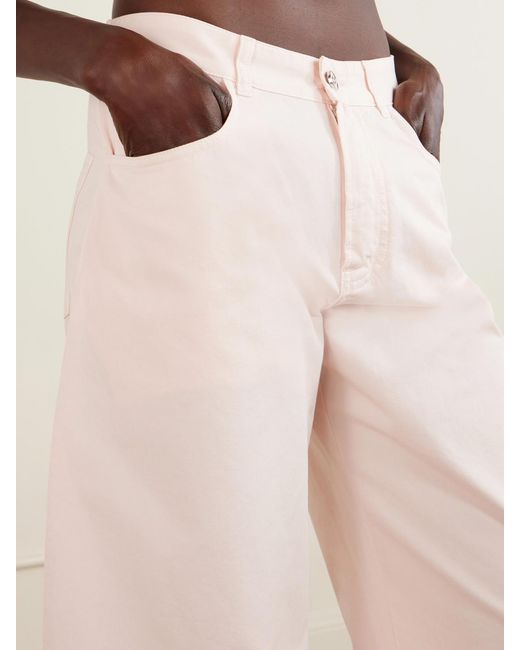 Alaïa Pink Mid-Rise Wide-Leg Jeans