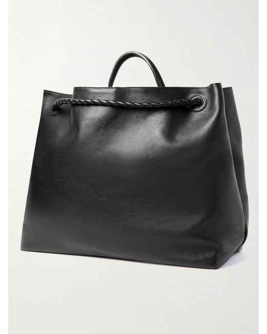 Bottega Veneta Black Andiamo Large Intrecciato Leather Tote