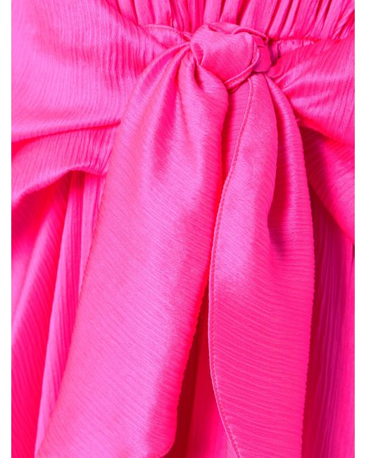 J.W. Anderson Pink Tie-Detailed Crinkled-Silk Maxi Dress