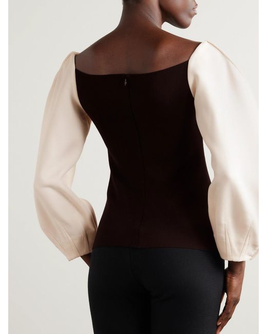 Gabriela Hearst Black Enoch Wool-Crepe And Silk Cropped Top