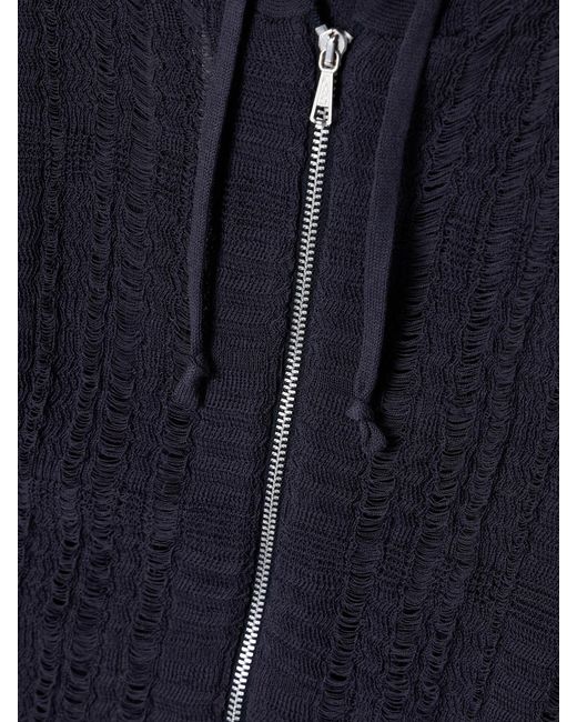 Our Legacy Blue Compact Distressed Cotton-Blend Hoodie