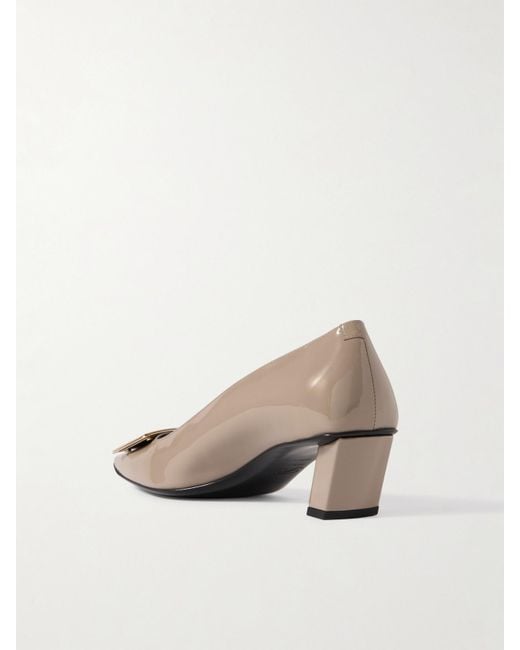 Roger Vivier Natural Belle Vivier 45 Patent-Leather Pumps