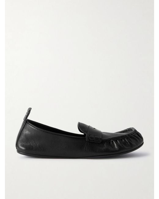 Acne Black Loafers Aus Strukturiertem Leder