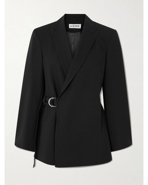 Loewe Black Belted Wool Blazer