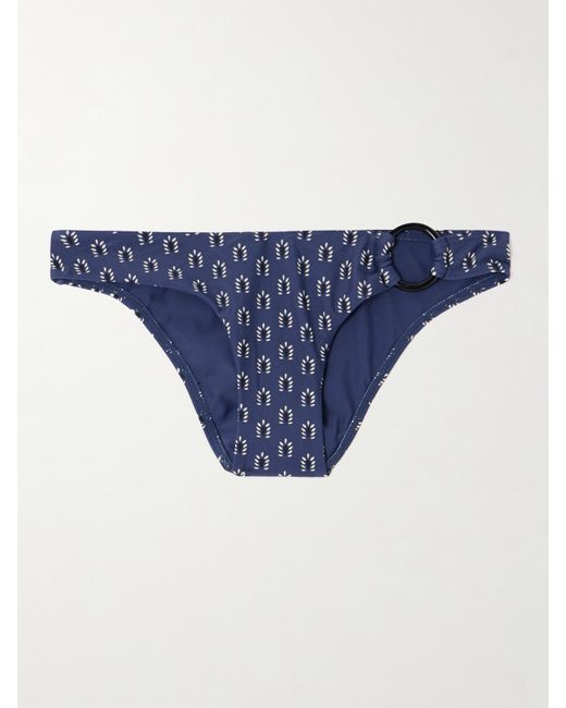 Matteau Blue The Ring Embellished Floral-Print Recycled Bikini Briefs