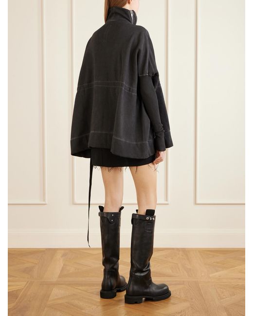 Rick Owens Blue Mountain Sail Drawstring Cotton-Jersey Jacket