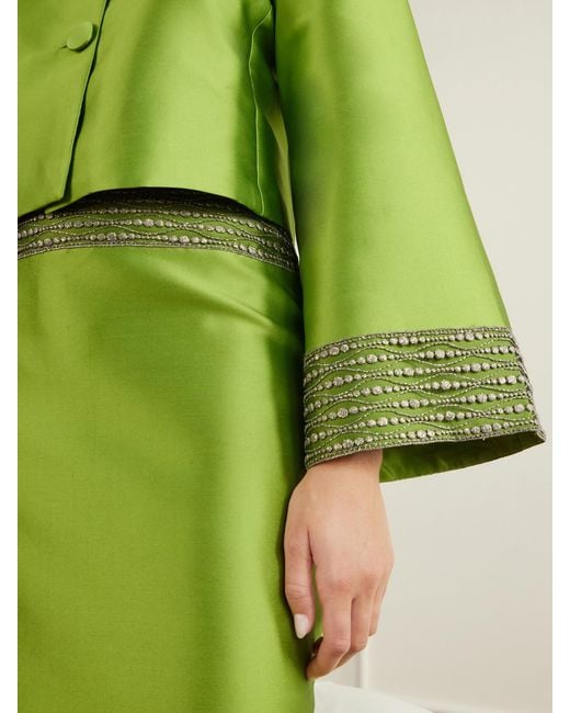 D'Estree Green Ruby Satin Blazer