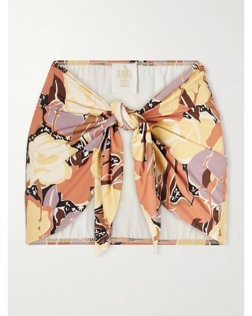 Anna Sui Natural Desert Printed Jersey Pareo