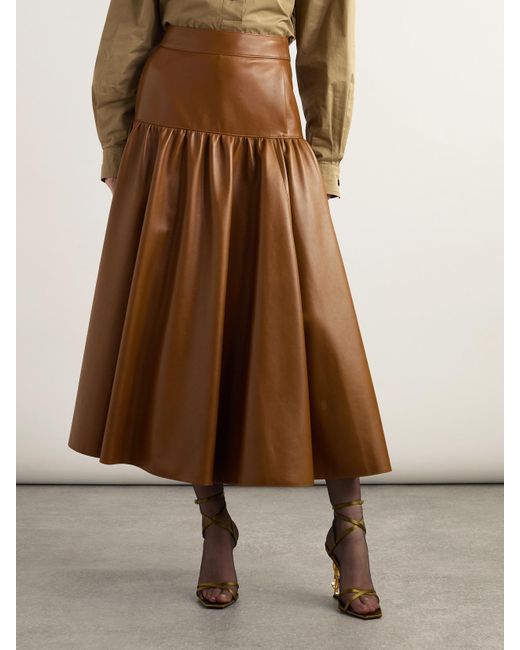 Saint Laurent Brown Midirock Aus Leder