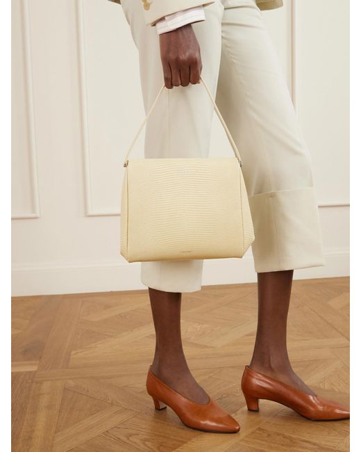 Calvin Klein Natural Tina Snake-Effect Leather Clutch Bag