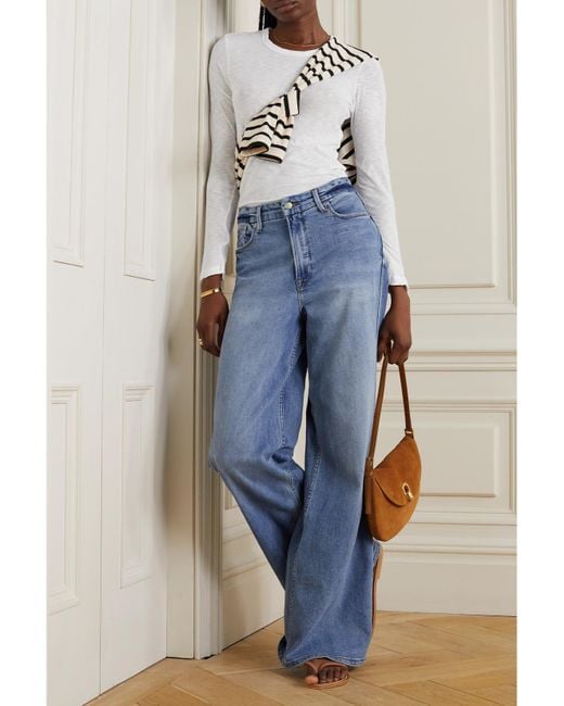 James Perse White Slub Cotton Top