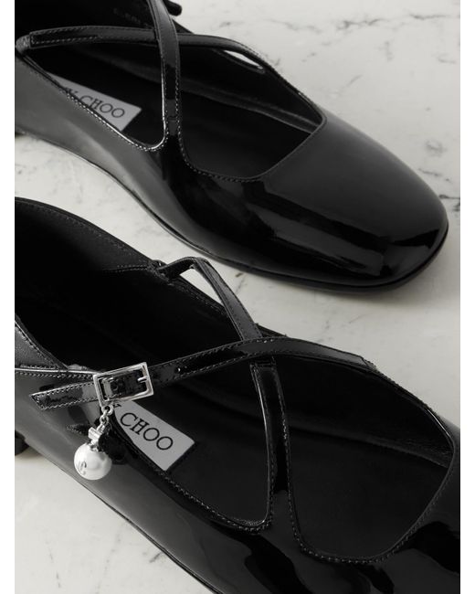 Ballerines Convertibles En Cuir Verni À Ornements Eleri Jimmy Choo en coloris Black