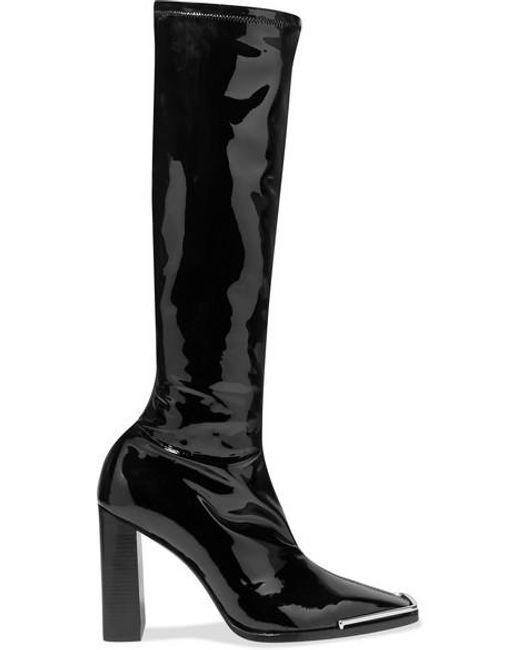 Alexander Wang Mascha Stretch-vinyl Knee Boots in Black | Lyst