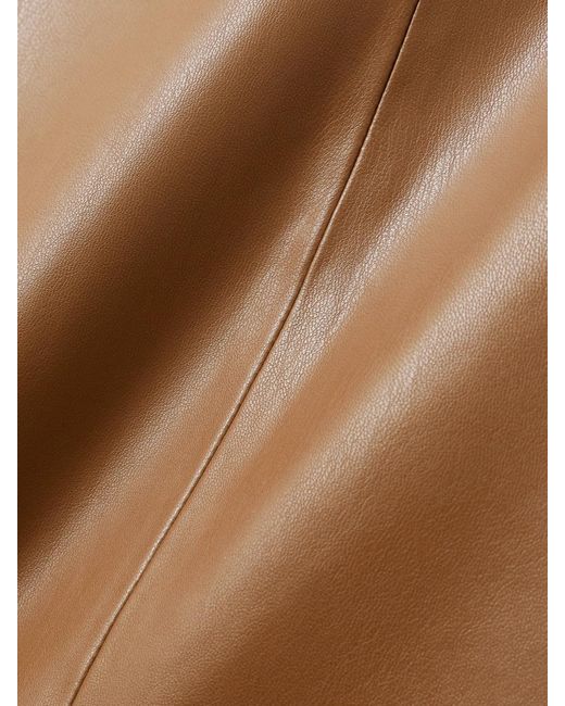 Veronica Beard Brown Louise Faux Leather Midi Skirt
