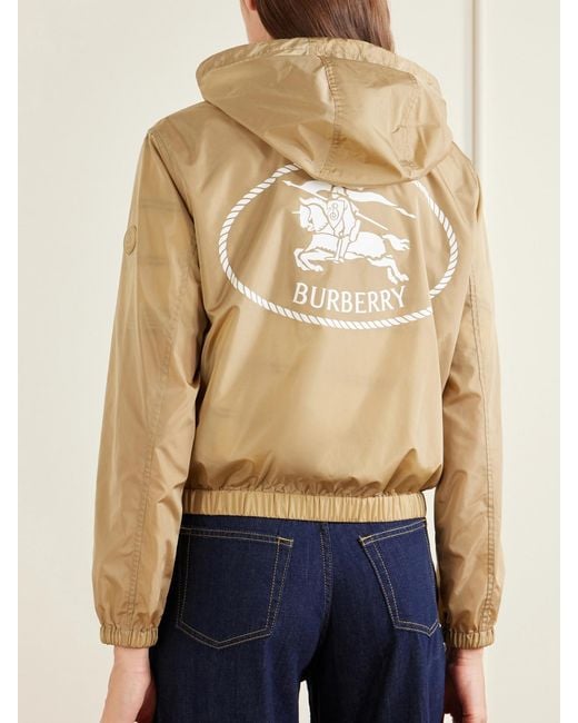 Burberry Natural Nelson Hooded Printed Shell Jacket