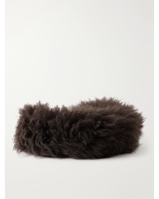 Yves Salomon Black Shearling Headband