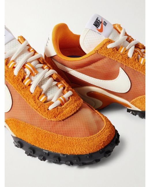 Nike Orange Air Max Waffle Sp Sneakers Aus Veloursleder Und Mesh Mit Nubukleder- Und Lederbesätzen