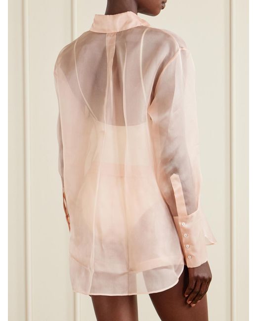 Kiki de Montparnasse Pink Silk-Organza Shirt