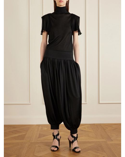 Alaïa Black Wool-Blend Balloon Pants