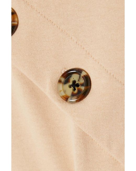 A.W.A.K.E. MODE Natural Button-Embellished Organic Cotton-Jersey Maxi Skirt