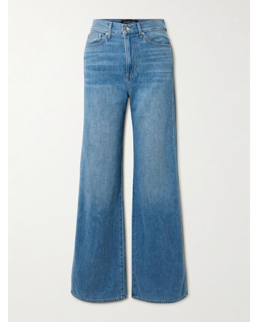 Veronica Beard Blue Taylor High-Rise Wide-Leg Jeans