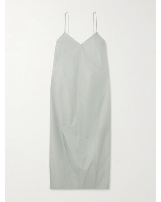 St. Agni White Recycled-Taffeta Midi Dress