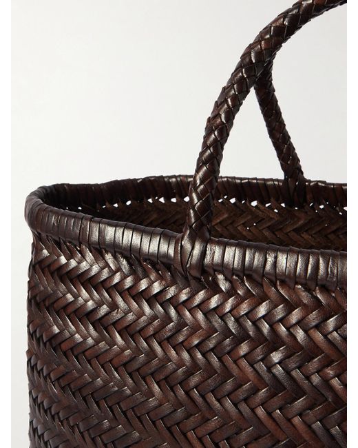 Dragon Diffusion Black Bamboo Triple Jump Woven Leather Tote