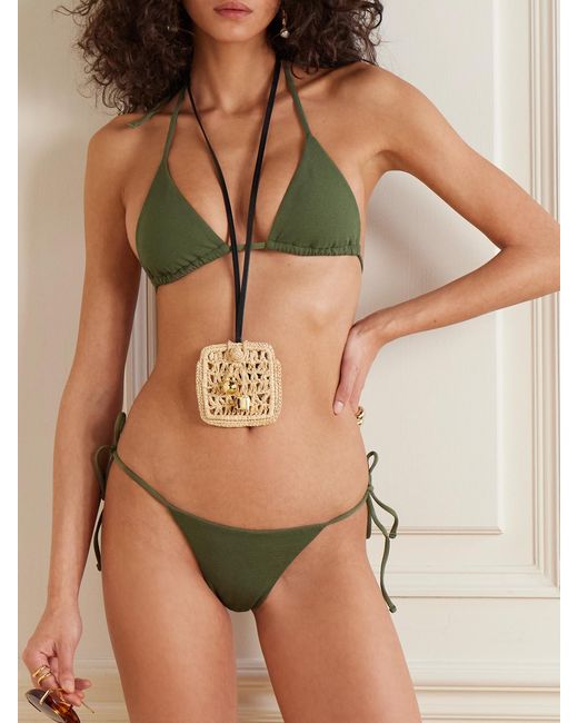 Matteau Green The String Recycled Triangle Bikini Top