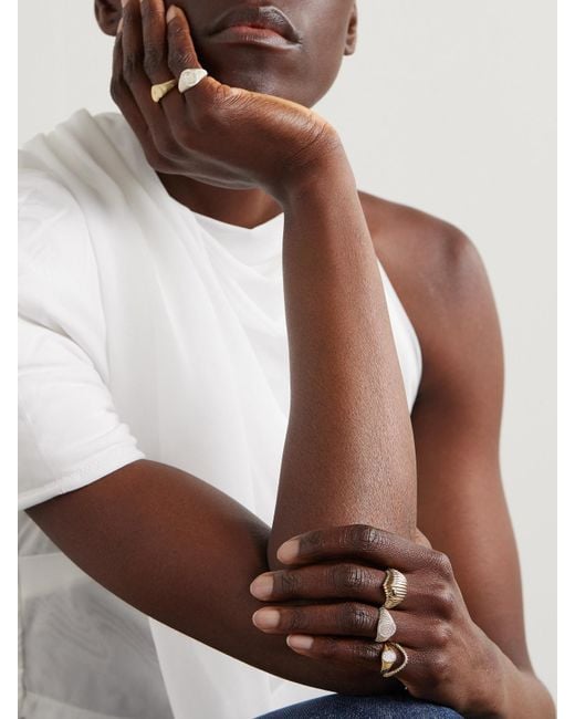 Yvonne Léon Natural Chevaliere Berlingot 9-Karat Topaz Signet Ring