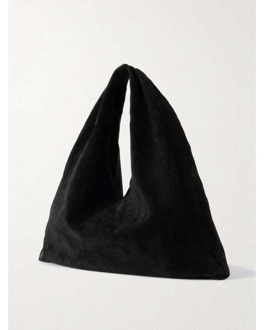 The Row Black Bindle Kleine Schultertasche Aus Veloursleder