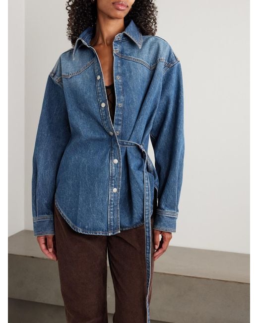 Haikure Blue Belted Denim Shirt