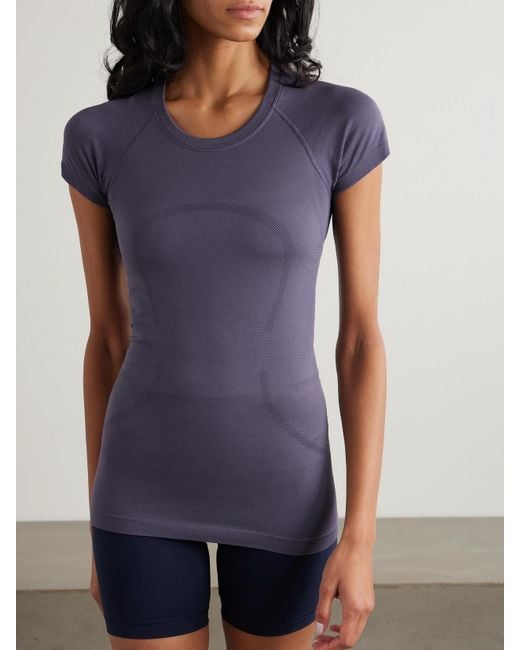 lululemon athletica Blue Swiftly Tech 2.0 T-Shirt Aus Stretch-Material