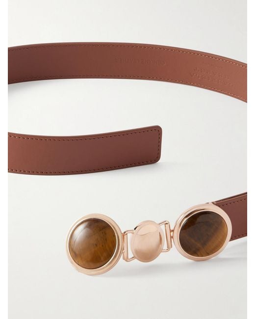 Gabriela Hearst Brown Embellished Leather Belt