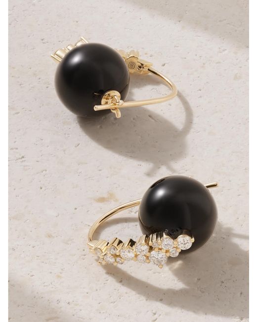 Sydney Evan Natural Cocktail 14-Karat, Onyx And Diamond Earrings
