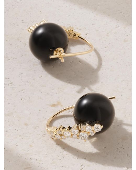 Sydney Evan Natural Cocktail 14-Karat, Onyx And Diamond Earrings