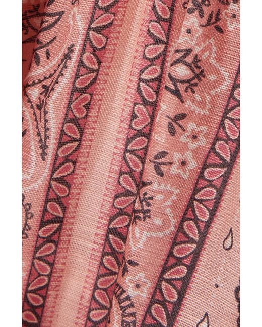 Zimmermann Red Matchmaker Bandana-Print Linen And Silk-Blend Mini Dress
