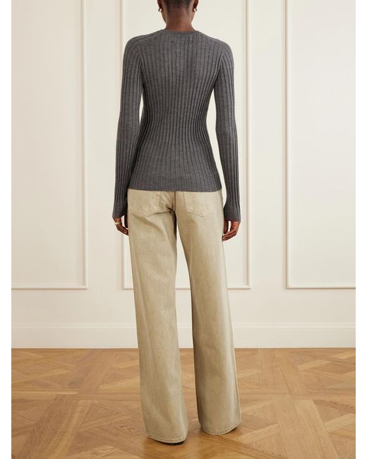 arch4 Gray Ribbed Cashmere Sweater