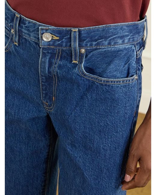 SLVRLAKE Denim Blue Chloe Low-Rise Straight-Leg Jeans