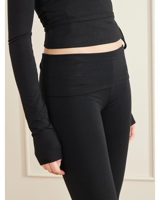 ÉTERNE Blue Stretch-Modal Capri Leggings