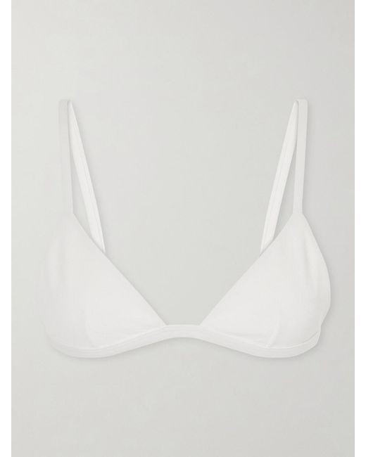 Matteau White Petite Triangle Bikini Top