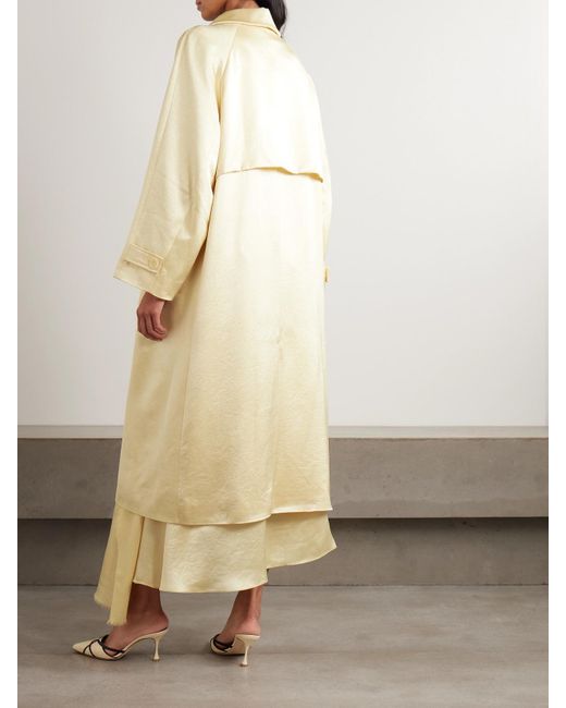 Abadia Metallic Doppelreihiger Trenchcoat Aus Glänzendem Twill