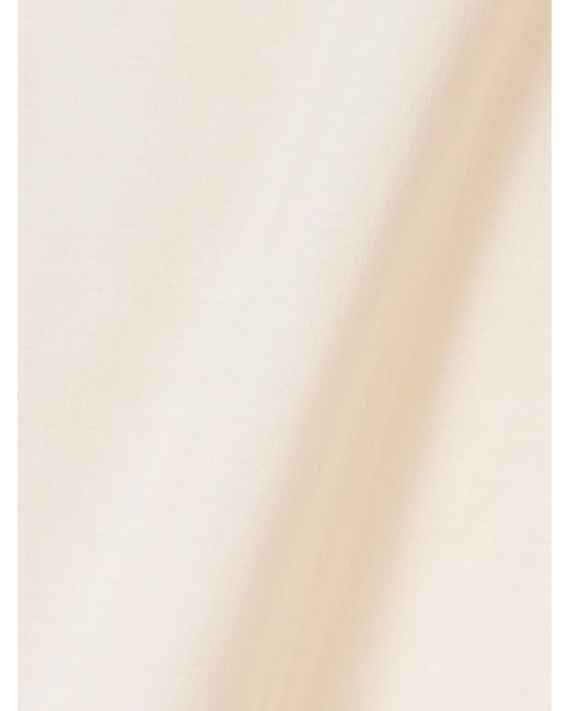 Khaite Natural Clay Cotton-Blend Poplin Mini Dress