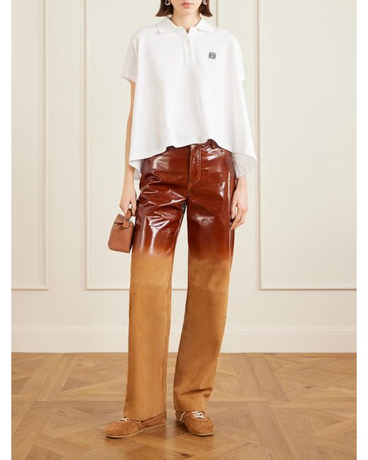 Loewe Orange Dégradé Suede Straight-Leg Pants
