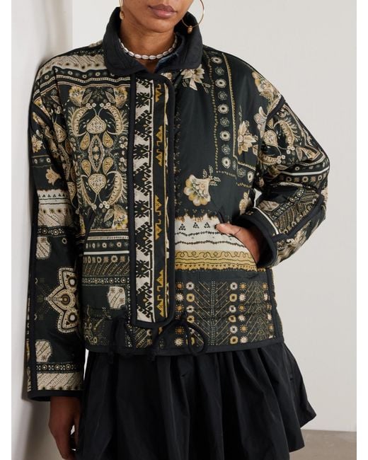 Isabel Marant Black Granger Padded Printed Shell Jacket