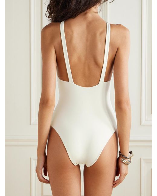 Taller Marmo White Hera Artisanal Set Aus Badeanzug Und Pareo Mit Troddeln