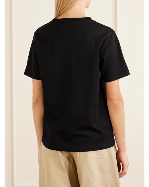 Loewe Black Appliquéd Cotton-Jersey T-Shirt