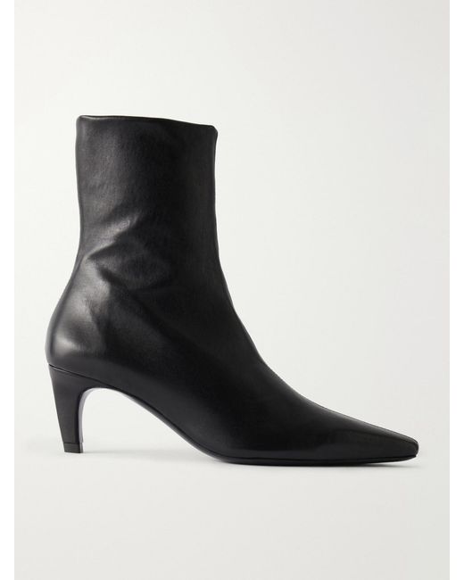 Jude Black Cave Leather Ankle Boots