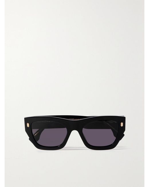 Fendi Black Roma D-Frame Acetate Sunglasses