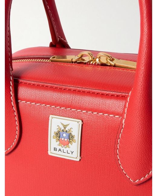 Bally Red Unda Appliquéd Leather Tote