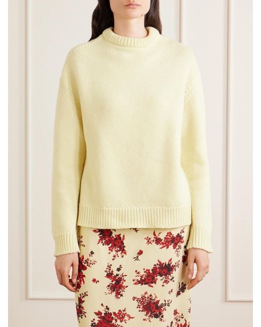 Jil Sander Yellow Cashmere And Wool-Blend Sweater